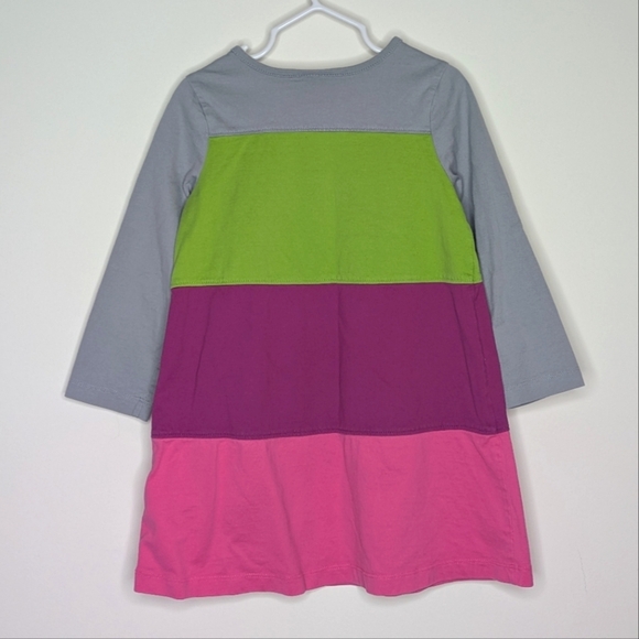 Hanna Andersson Color Block Flower Dress 100 4 - Picture 2 of 6